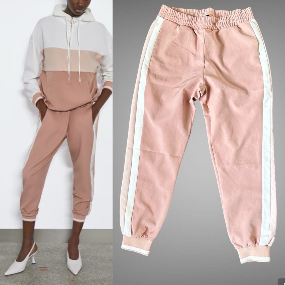 ZARA JOGGING PANTS WITH SIDE STRIPE M